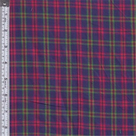TEXTILE CREATIONS Textile Creations RW0122 Rustic Woven Fabric; Plaid Royal; Magenta And Green; 15 yd. RW0122